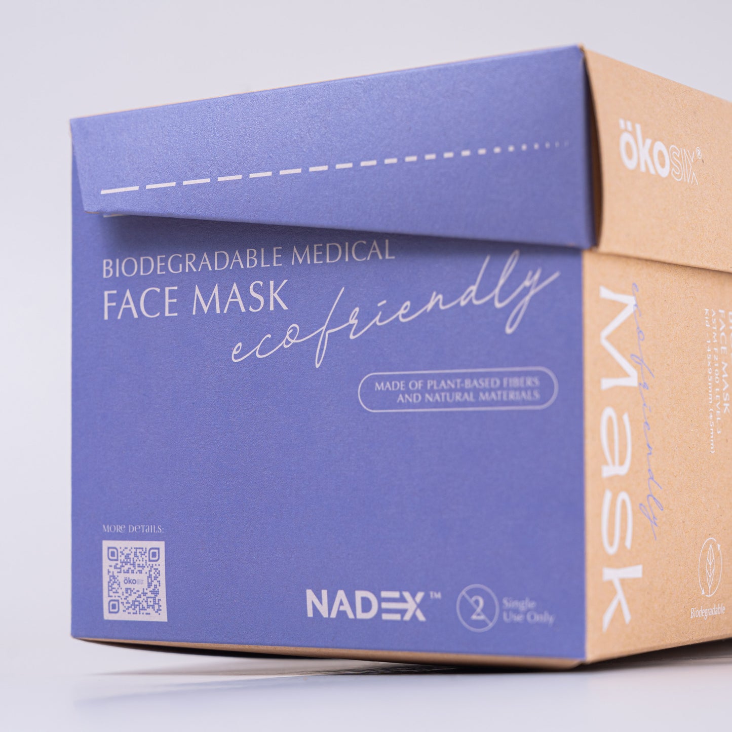 ÖKOSIX® 可完全生物降解Level 3平面口罩 中童 白色 36個裝