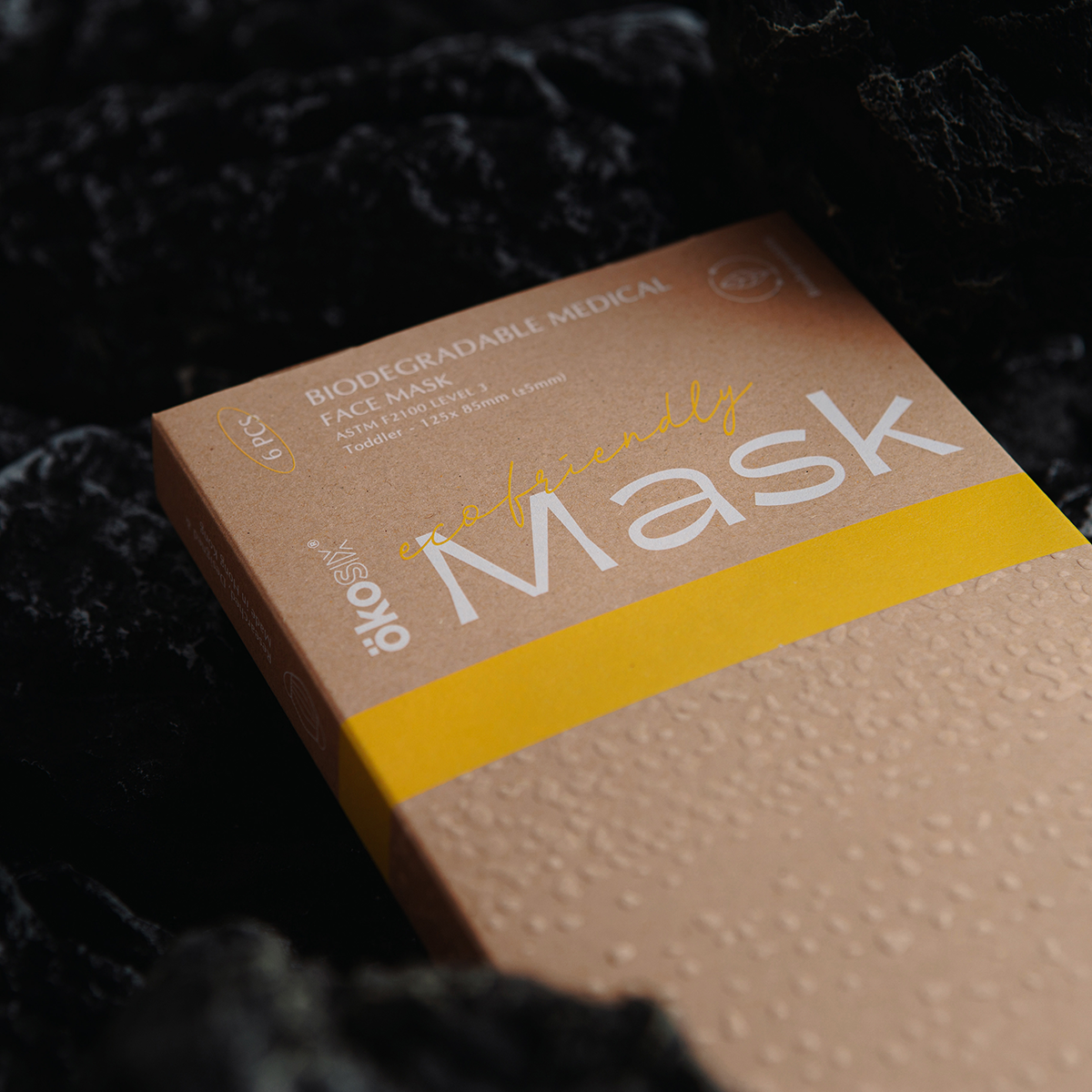 ÖKOSIX® 可完全生物降解Level 3平面口罩 幼童 白色 6個裝