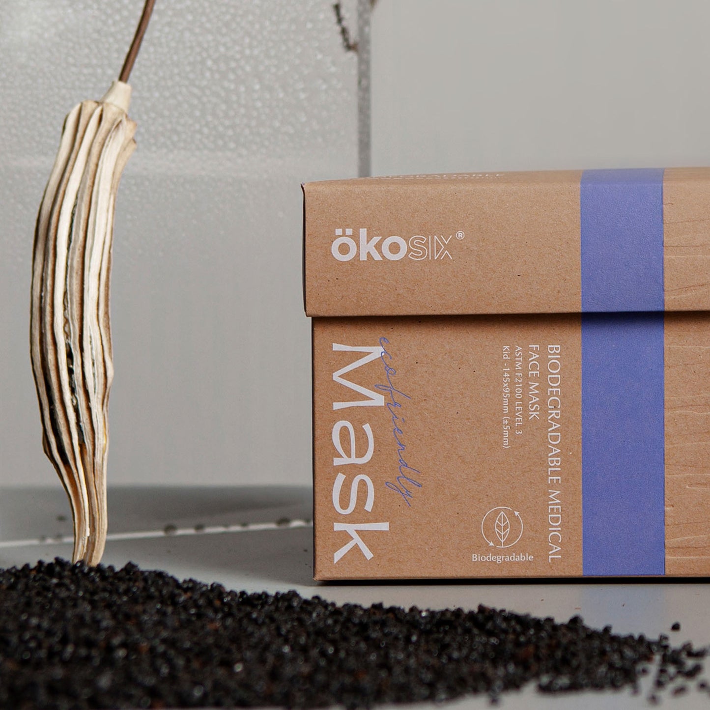 ÖKOSIX® 可完全生物降解Level 3平面口罩 中童 白色 36個裝