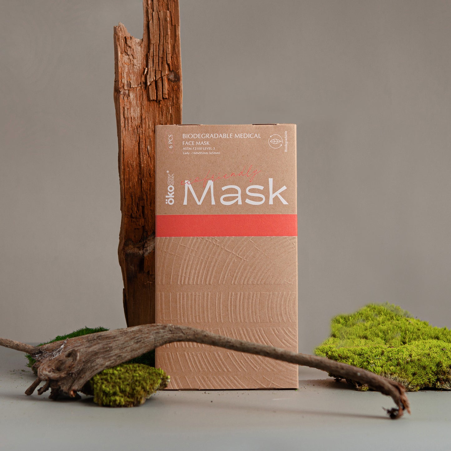 ÖKOSIX® 可完全生物降解 Level-3 口罩 成人S 碼 (女士) 白色 6個裝