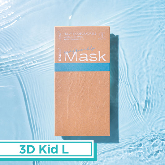 OKOsix® Fully Biodegradable Level 3 Surgical Mask - Kid L - White - 6 pieces per box