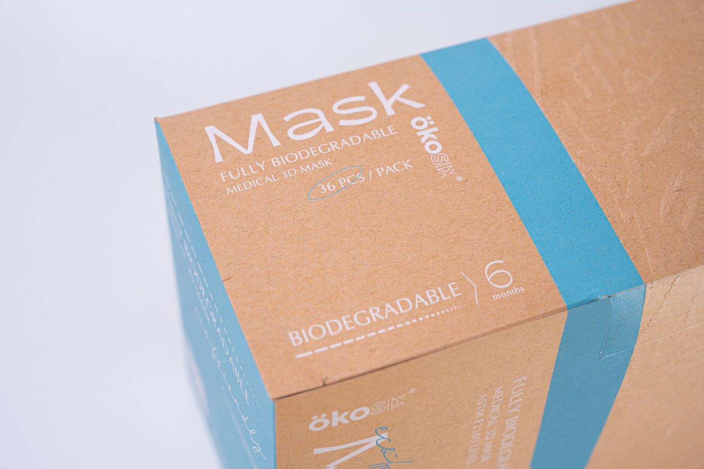 OKOsix® Fully Biodegradable Level 3 Surgical Mask - Kid L - White - 36 pieces per box
