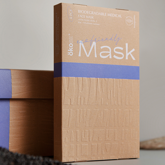 OKOsix® Fully Biodegradable Level 3 Surgical Mask - Flat mask - Kid - White - 6 pieces per box