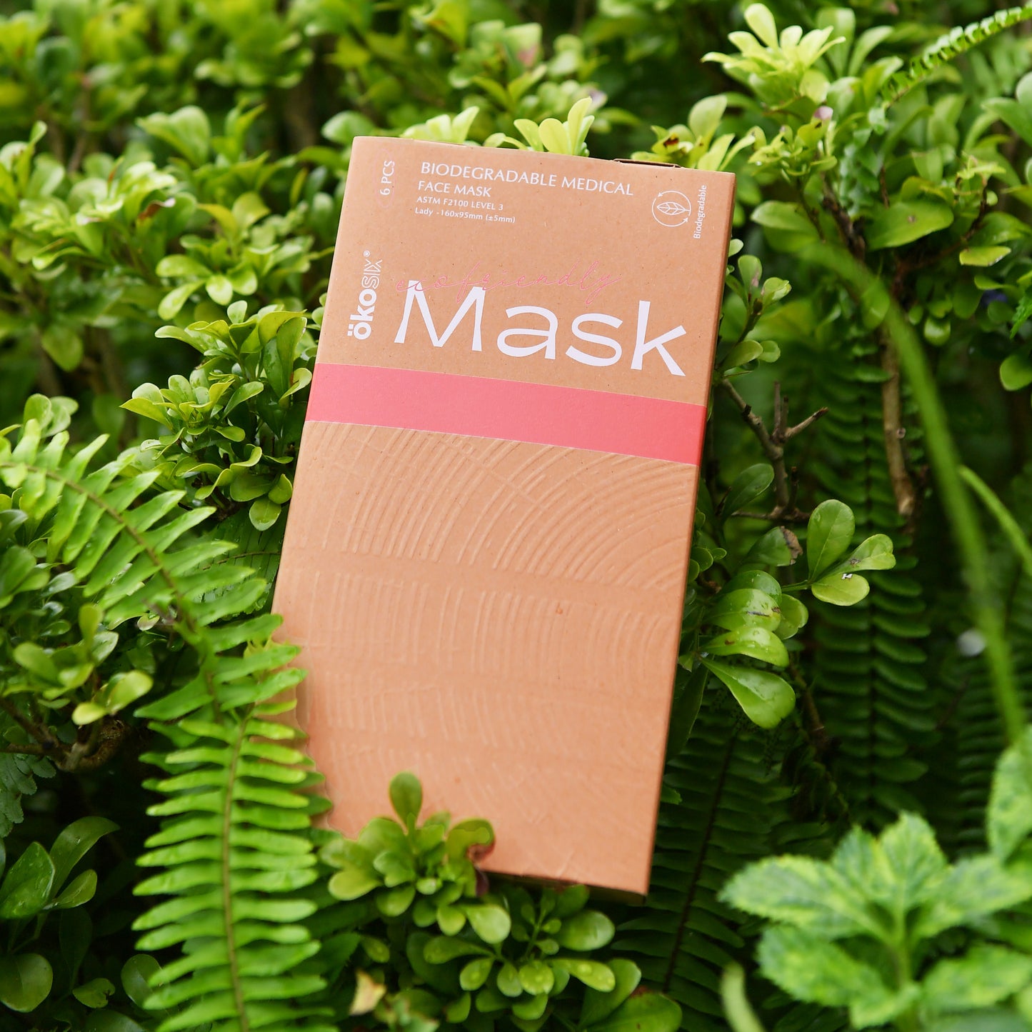 ÖKOSIX® 可完全生物降解Level 3平面口罩 女士 白色 6個裝